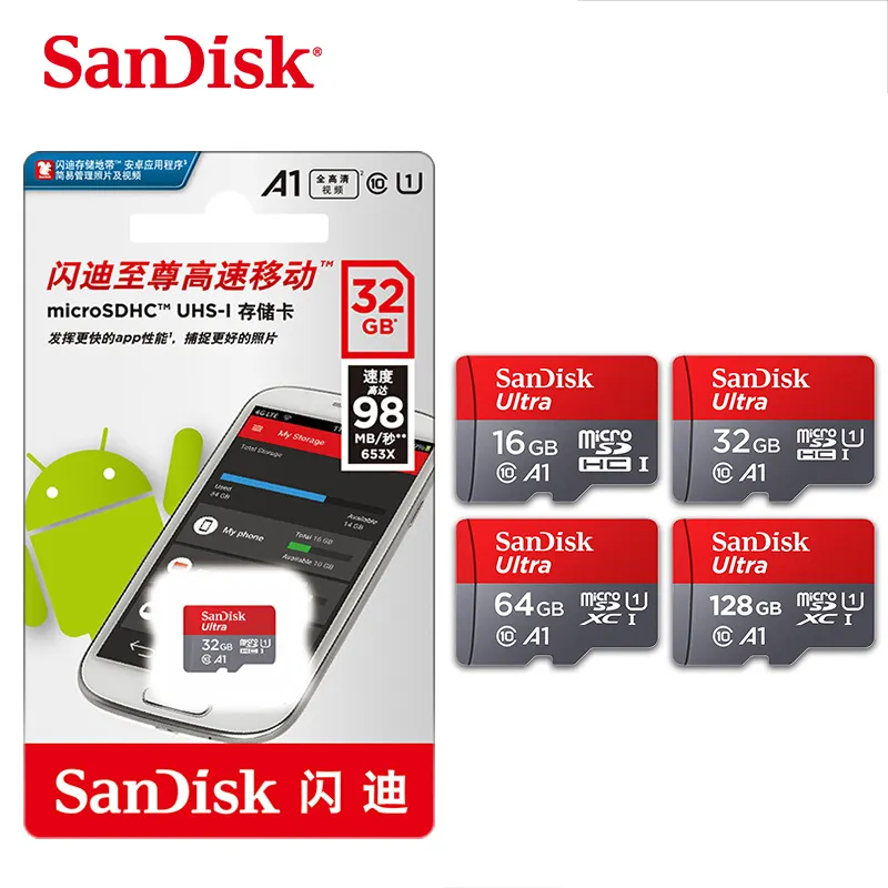 Wholesale Original MicroSDHCXC card 32GB 64GB 128GB Micro Flash TF SD Cards A1 Ultra Class 10 / U3 A2 Memory Card