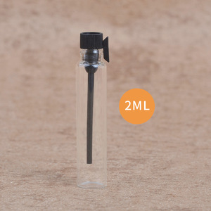 小型容量1ml 2mlクリア黄褐色ガラス香水 & エッセンシャルオイルボトルドロップスティック試験用サンプルスクリーン印刷面付き - Product Image 5