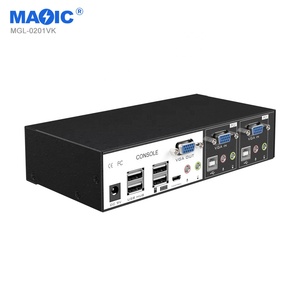Industrial VGA <strong>KVM</strong> <strong>Switch</strong> 1440P 60Hz 2 Ports <strong>1</strong> Out USB <strong>KVM</strong> <strong>Switch</strong> Console with Audio USB Hub Converter for Monitor