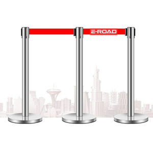 Özel ayırıcı sonrası geri çekilebilir çift hat Stanchion kemer çelik standı banka kuyruk hattı kontrol bariyeri - Product Image 1