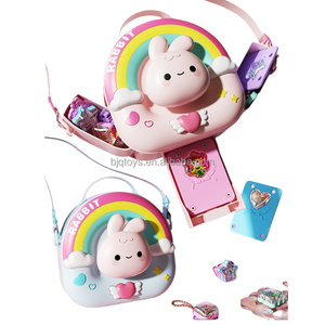 BJQ Handmade DIY Plastic Creative Paste <strong>Toy</strong> Little Girls' Play House with Cute Rabbit Magic <strong>Box</strong> for Kids Gift Backpack - Product Image 1