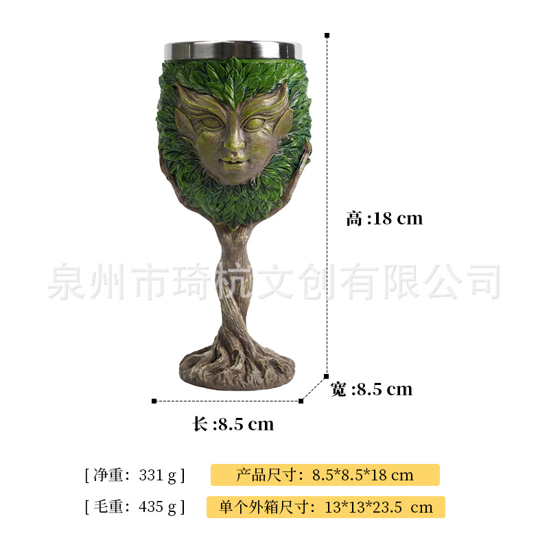 Tree Spirit with Goblet - Grass Green