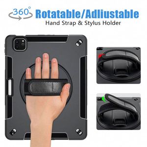 360ハンドストラップキックスタンド頑丈頑丈タブレットケース<span class=keywords><strong>Apple</strong></span> Ipad <span class=keywords><strong>Pro</strong></span>用12.9インチ第6世代ケース2022 2020 2020 2018