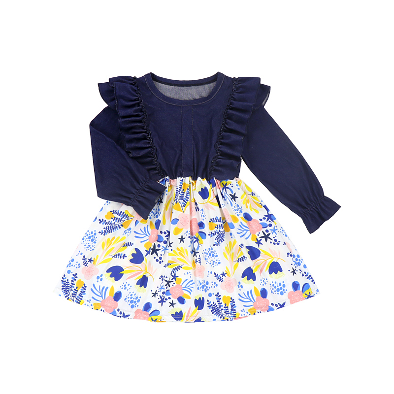 Blu Navy, Multicolore Floreale, Blu, Rosa, Giallo, Bianco