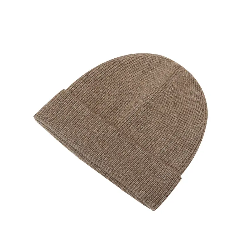 最新のカスタム冬の帽子ニット帽ユニセックスカシミヤニット暖かくて柔らかい伸縮性のある冬のビーニー帽子女性用卸売