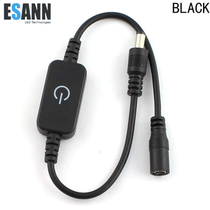 สวิตช์หรี่ไฟ LED แบบสัมผัส ESANN สำหรับไฟ LED สีเดียว ควบคุมการหรี่ไฟ DC 12V สีดำ ขนาดเล็ก - Product Image 1