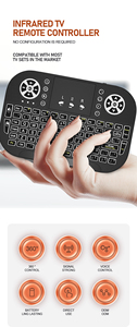 คีย์บอร์ดไร้สายบลูทูธ I8เมาส์แอร์ทีวีควบคุมระยะไกลแบบสากล - Product Image 2