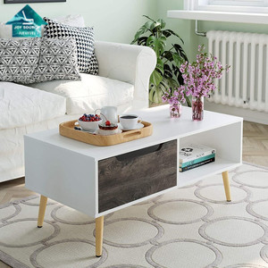 Mesa de centro multifuncional de nogal convertible de madera moderna, conjunto redondo, muebles de lujo hechos a medida - Product Image 2