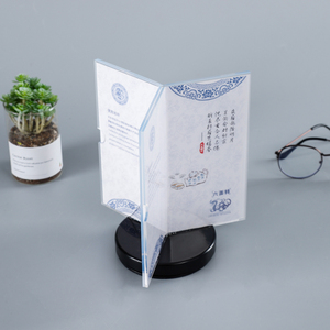 Xoay rõ ràng <span class=keywords><strong>Acrylic</strong></span> Máy tính để bàn hiển thị đứng <span class=keywords><strong>6</strong></span> mặt đơn chủ bảng giữ dấu hiệu cho quảng cáo khuyến mãi cho siêu thị nguồn cung cấp - Product Image 1