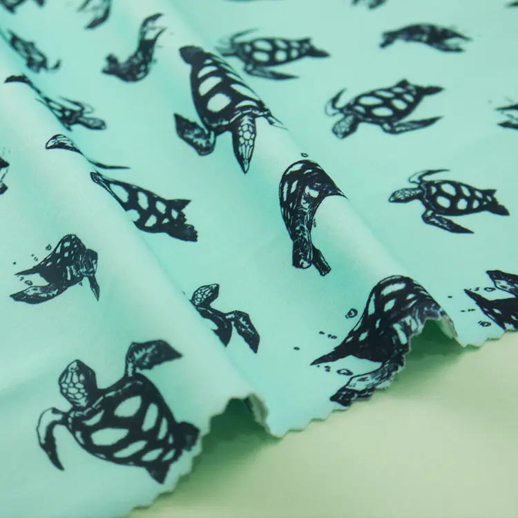 4 way stretch spandex tartaruga animale tessuto di stampa per i bambini protezione di nuotata