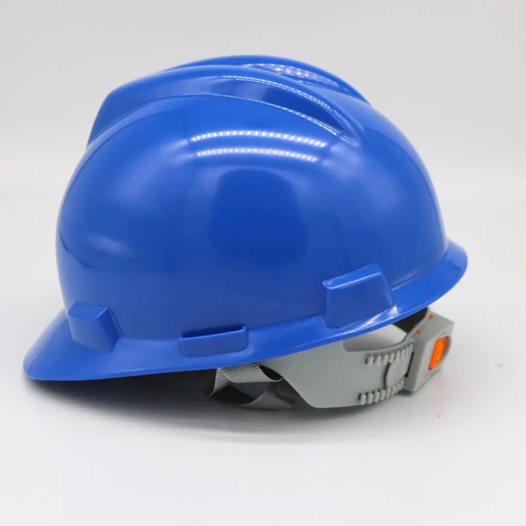 Casco de seguridad industrial de PE en forma de V de alta calidad con colores de logotipo personalizables