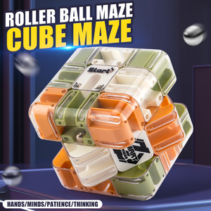 BGL istruzione di terzo ordine 3D cubo labirinto Puzzle giocattolo cuscinetto a sfera in plastica per Fidget Cube per alleviare lo Stress e l'ansia - Product Image 3