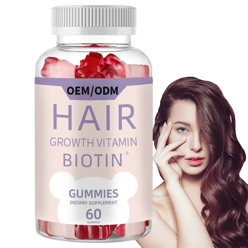 Schlussverkauf Haarvitamin Gummibärchen Biotin Multivitamin vegane Nahrungsergänzungsmittel Kollagen Gummibärchen für das Haarwachstum