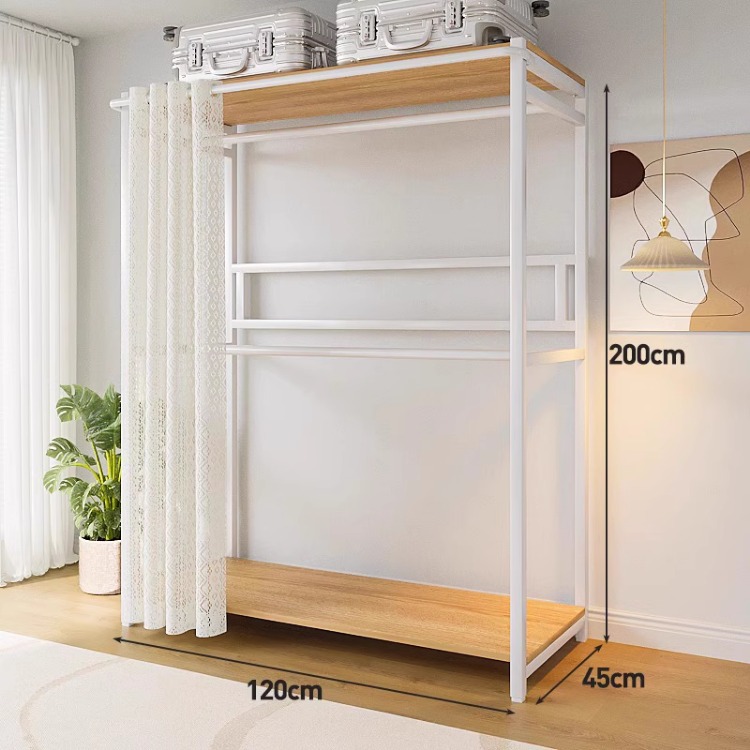 120*45*200-white frame steel and wood combination