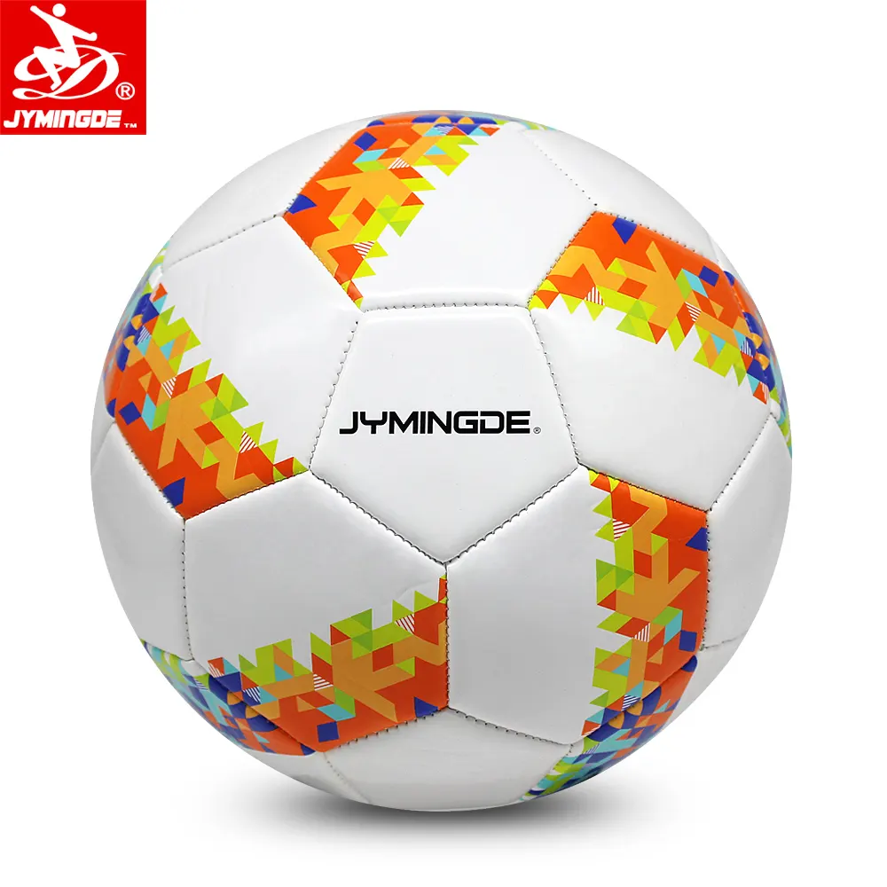 प्रोमोशनल कस्टम लोगो चमड़ा फुटबॉल और सॉकर पीवीसी सॉकर बॉल आकार 5 4 3 2