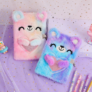 Practical Plush Surface Schedule Book Journal <strong>Notebook</strong> Accessories Tie-dyed <strong>Colored</strong> School <strong>Note</strong> Book <strong>with</strong> Lock for Gift - Product Image 6