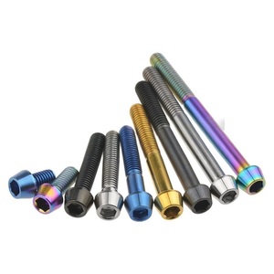 Titanyum <span class=keywords><strong>M6x10</strong></span> 16 18 20 25 30 35 40 45 50 55 60 65mm Allen anahtarı renkli altıgen kafa flanş cıvata