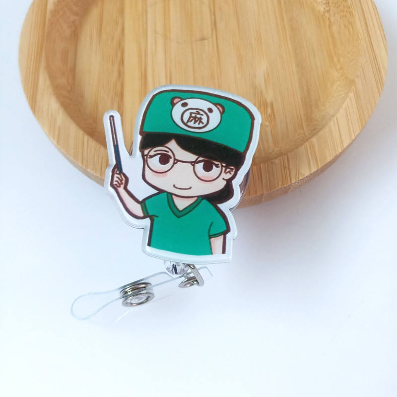 Hemp girl transparent button