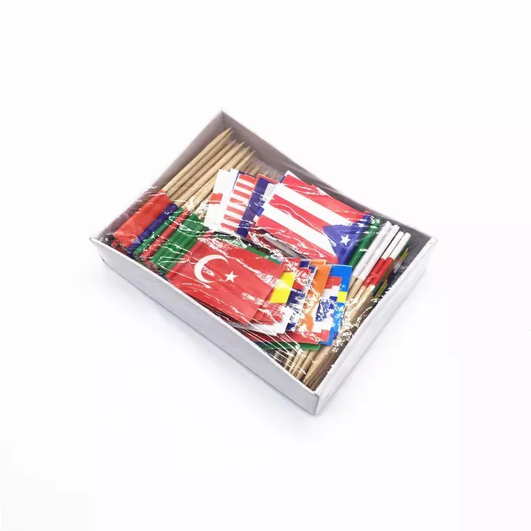 Banderas surtidas de palillos de dientes de diferentes mundos, venta al por mayor, Bandera de cóctel, palillo, Bandera de sándwich, selecciones para comida, 6,5 cm
