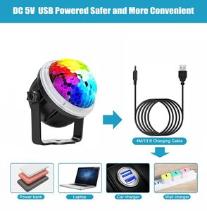 11 RGB-Farben Sternen muster Musik aktivierte Disco-Ball lichter Drehbares USB-Party licht mit Fernbedienung