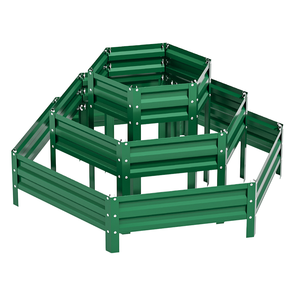 Vert foncé + lit de jardin surélevé