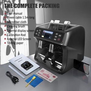 双口袋CIS值多现金货币检测器钞票计数分拣机钞票计数器 - Product Image 5
