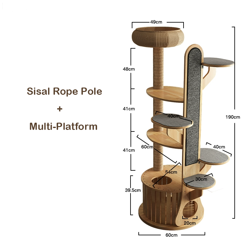 Sisal Rope Pole + Multi-Platform