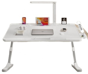 Mesa plegable portátil de estudio portátil para cama de escritorio equipada con luces de escritorio LED - Product Image 1