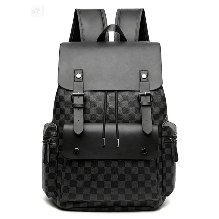 Black checkered pattern, no logo