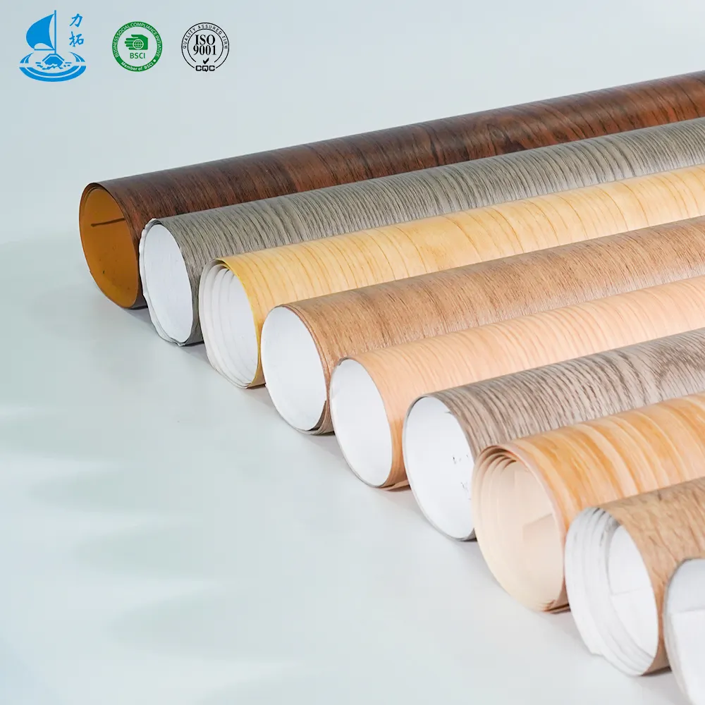Película de pared libre de PVC impermeable de precio barato de alta calidad película de PVC de grano de madera