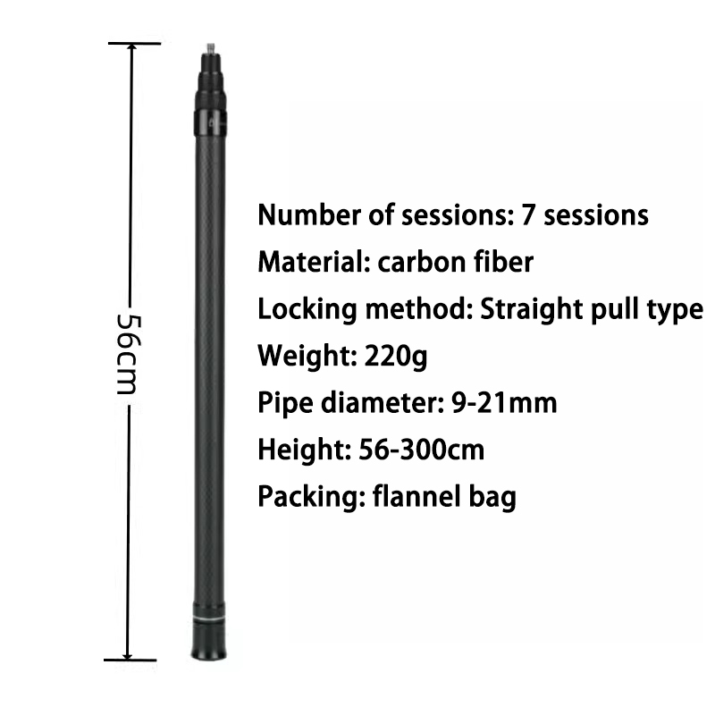 Tige en fibre de carbone noire 3M 7