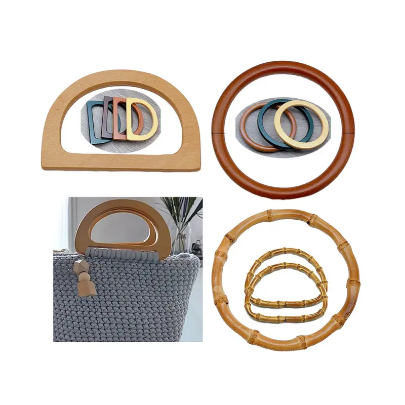 Atacado novo venda quente De Bambu De Madeira Handmade Handbag Handles Natural Crafting Purse Handbag strap