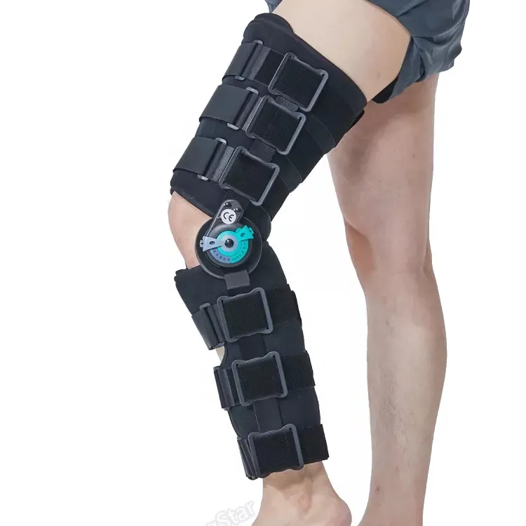 Joelheira ortopédica ajustável, amarrador de joelho ortopédico para suporte