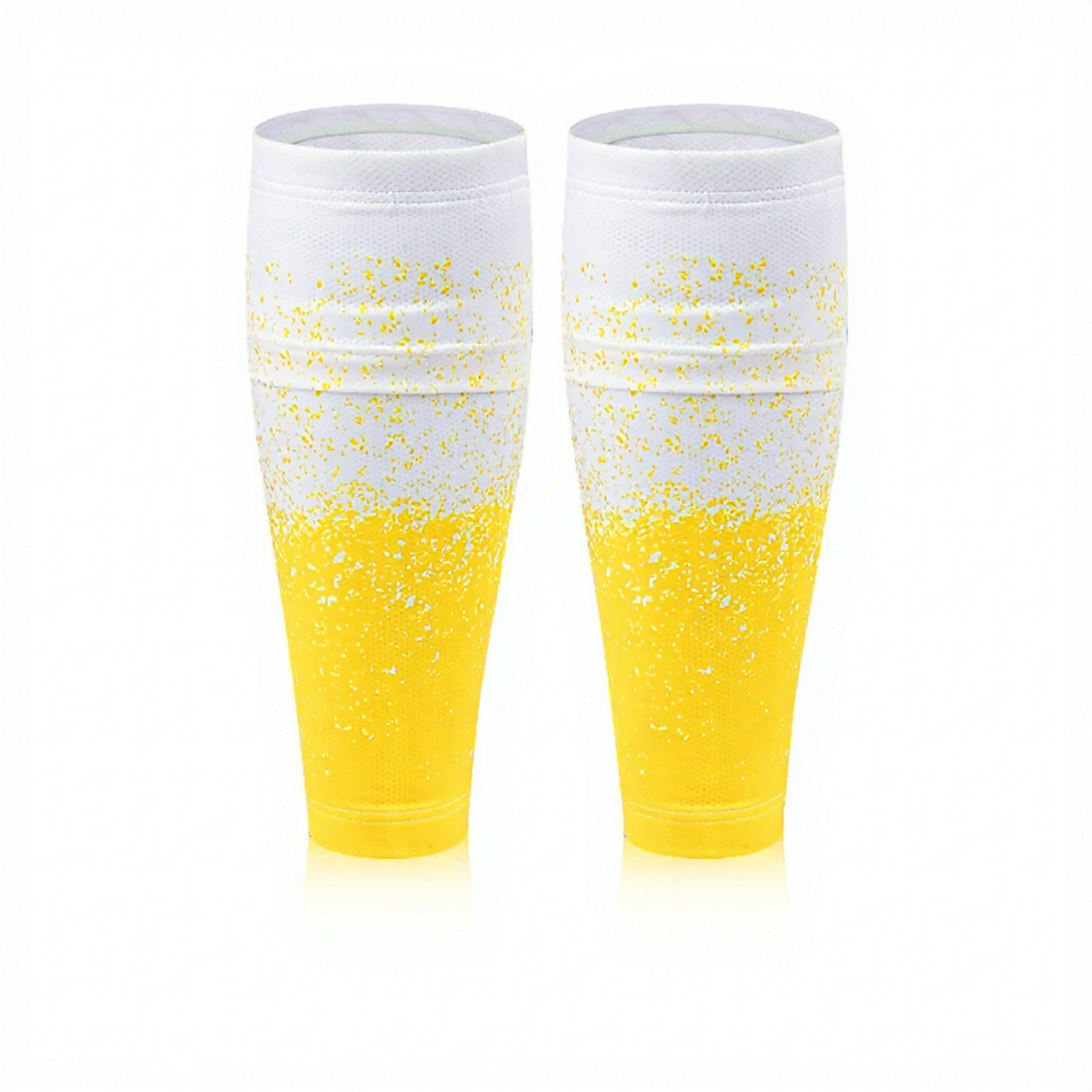 white and yellow-A pair calf covers
