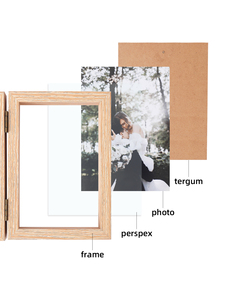 กรอบรูปคู่แบบบานพับ4x6in 1ชิ้นวางในแนวตั้งบนเดสก์ท็อปหรือเคาน์เตอร์กรอบรูปบานพับแบบพับ - Product Image 6