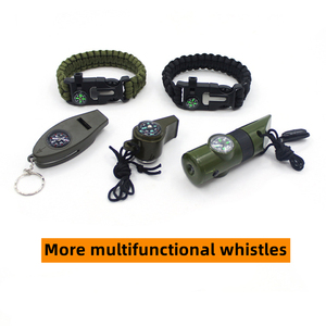 เซเว่นอินวันมัลติฟังก์ชั่เข็มทิศกลางแจ้งตั้งแคมป์นกหวีดที่มีไฟ Led - Product Image 2