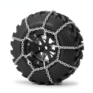 Nâng cao mô phỏng bánh xe lốp Chuỗi chống trượt 130mm kim loại tuyết chuỗi cho 1/10 RC Crawler trx4 lốp phụ kiện - Product Image 2