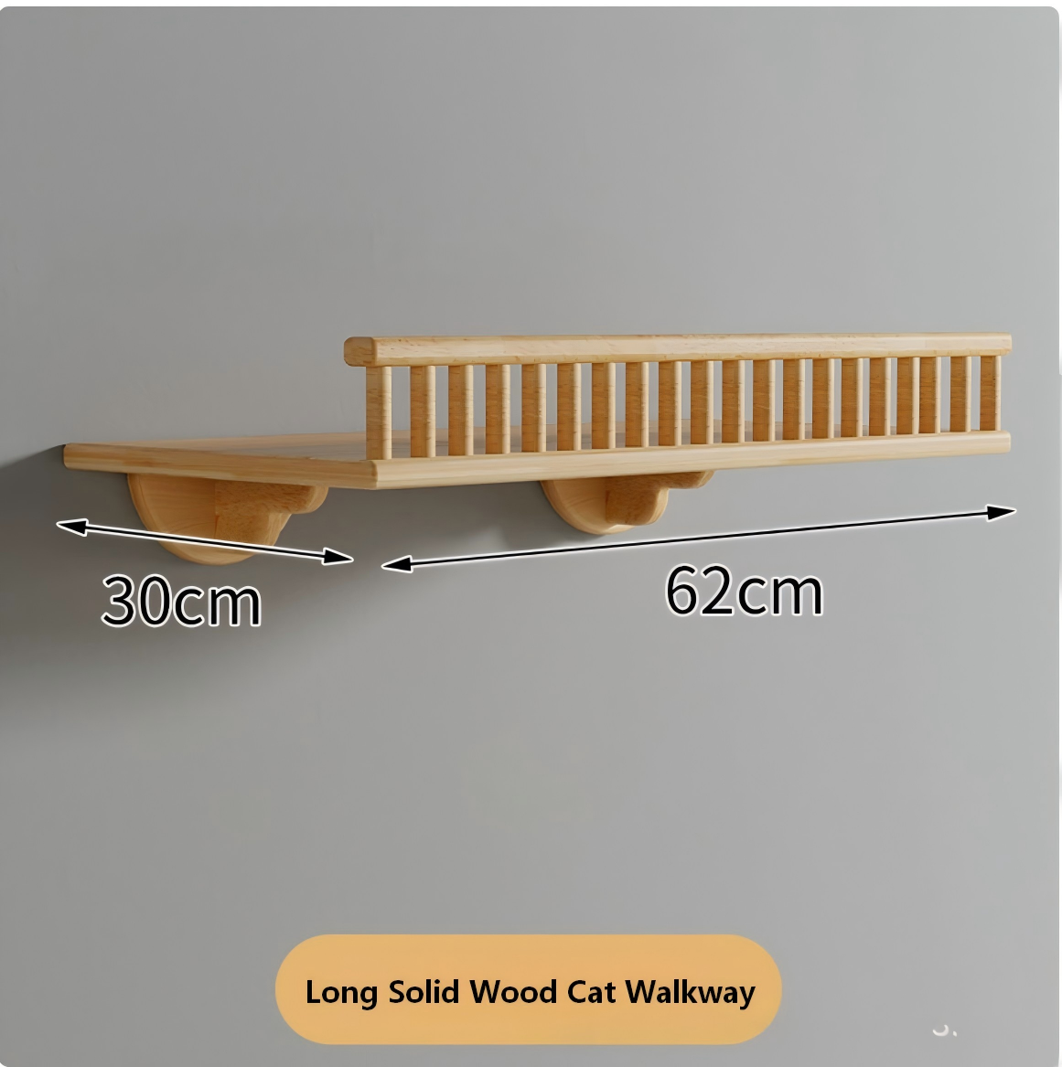 Passerelle longue en bois massif pour chat