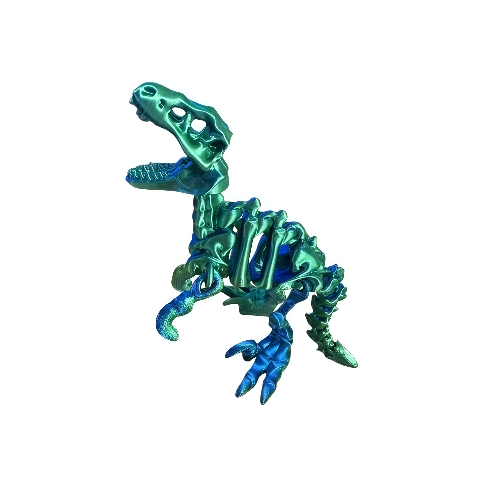 Tyrannosaure rex-bleu-vert-20 cm