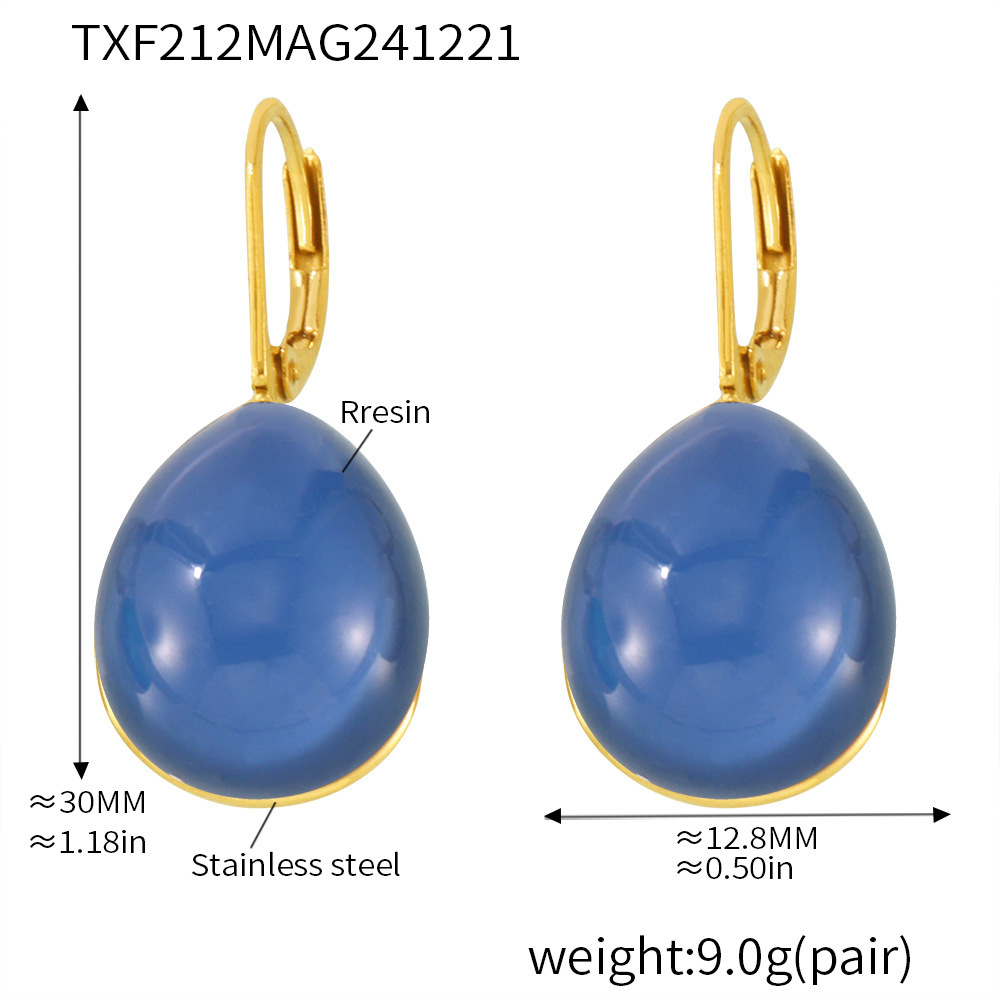 TXF212-blue resin earrings