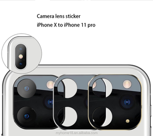 新款钢化玻璃相机镜头盖保护套贴纸适用于Iphone Xr X闪光秒更改为手机11 Pro Max转换器 - Product Image 3