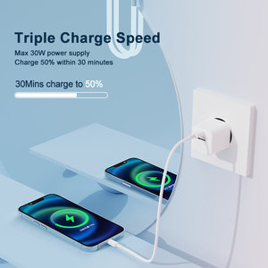 GAN PD 30W PPS QC 18W USB A + USB C 5V 3A Type C ชาร์จเร็วสำหรับ Apple Adapter อุปกรณ์เสริมสำหรับ telefono - Product Image 3