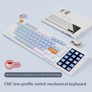 Low-profile Mechanical Keyboard Wired RGB Light 81 Keys With Screen Touch Programmable Custom Drive Gaming Keyboard