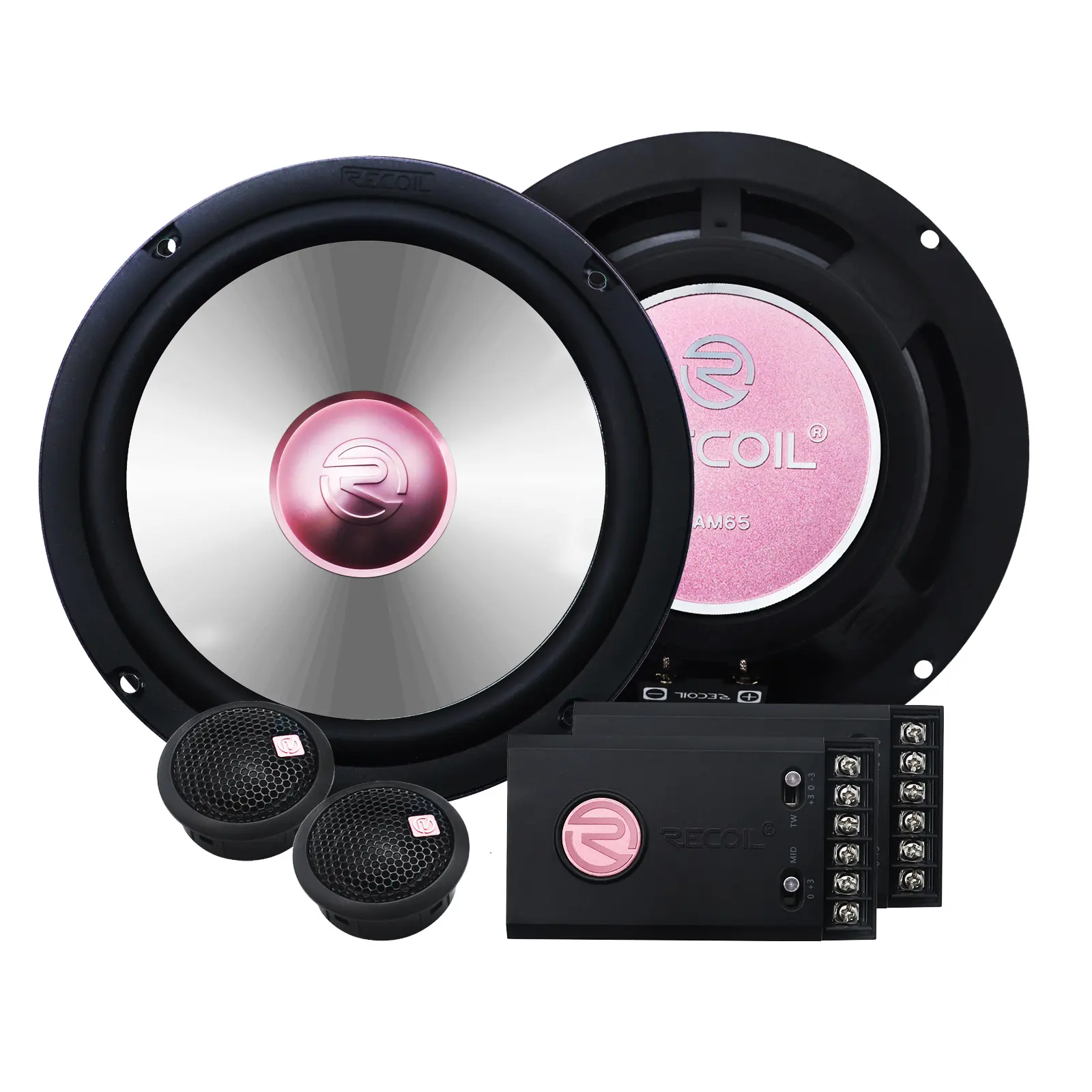 Sistema di altoparlanti per componenti Audio per auto da 6.5 pollici della serie Edge RAM65 in oro rosa