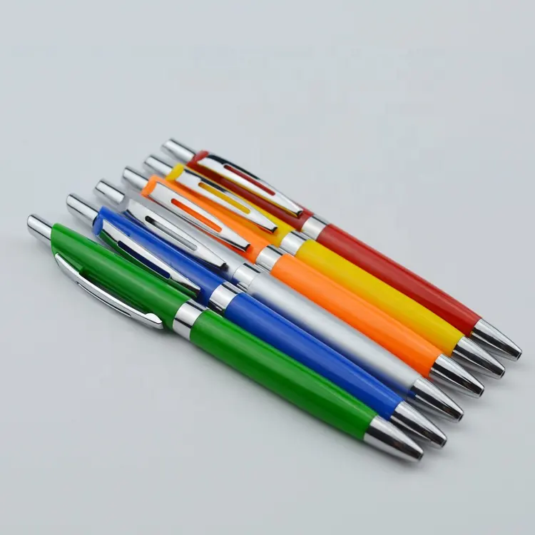 2024 stationery supplier cheap plastic ballpoint pen Holder Press advertising pen with custom logo