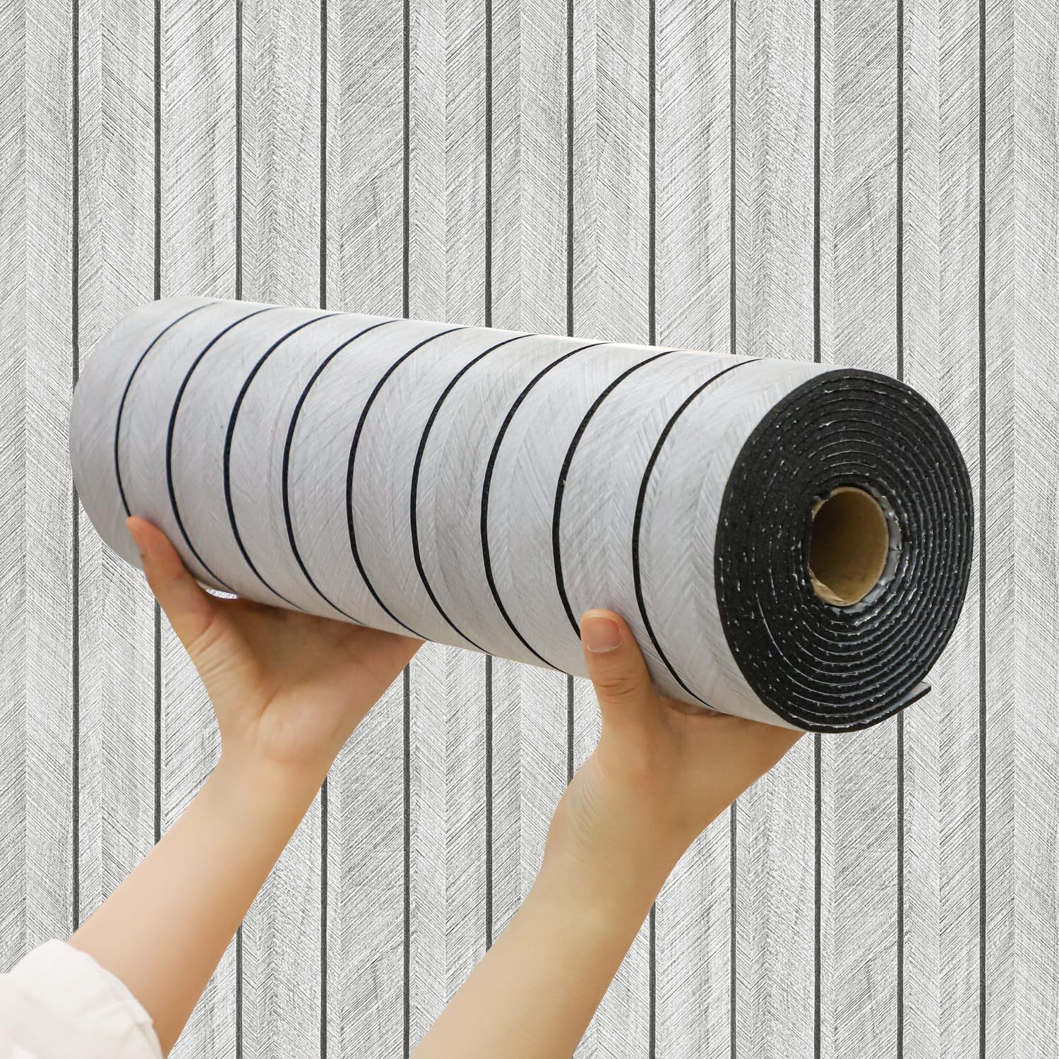 Wood Grain Slat 3D Wall Panel-grey