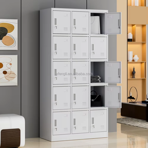 Ánh sáng màu xám 15-DOOR kim loại Locker Tủ lưu trữ với khóa chìa khóa cho phòng tập thể dục hoặc công nhân 'thay đổi phòng - Product Image 4