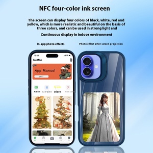IPhone 16 için DIY anti-damla mürekkep koruyucu kapak NFC ekran projeksiyon deri doku ile Lens tutucu içerir dört renk durumda - Product Image 2