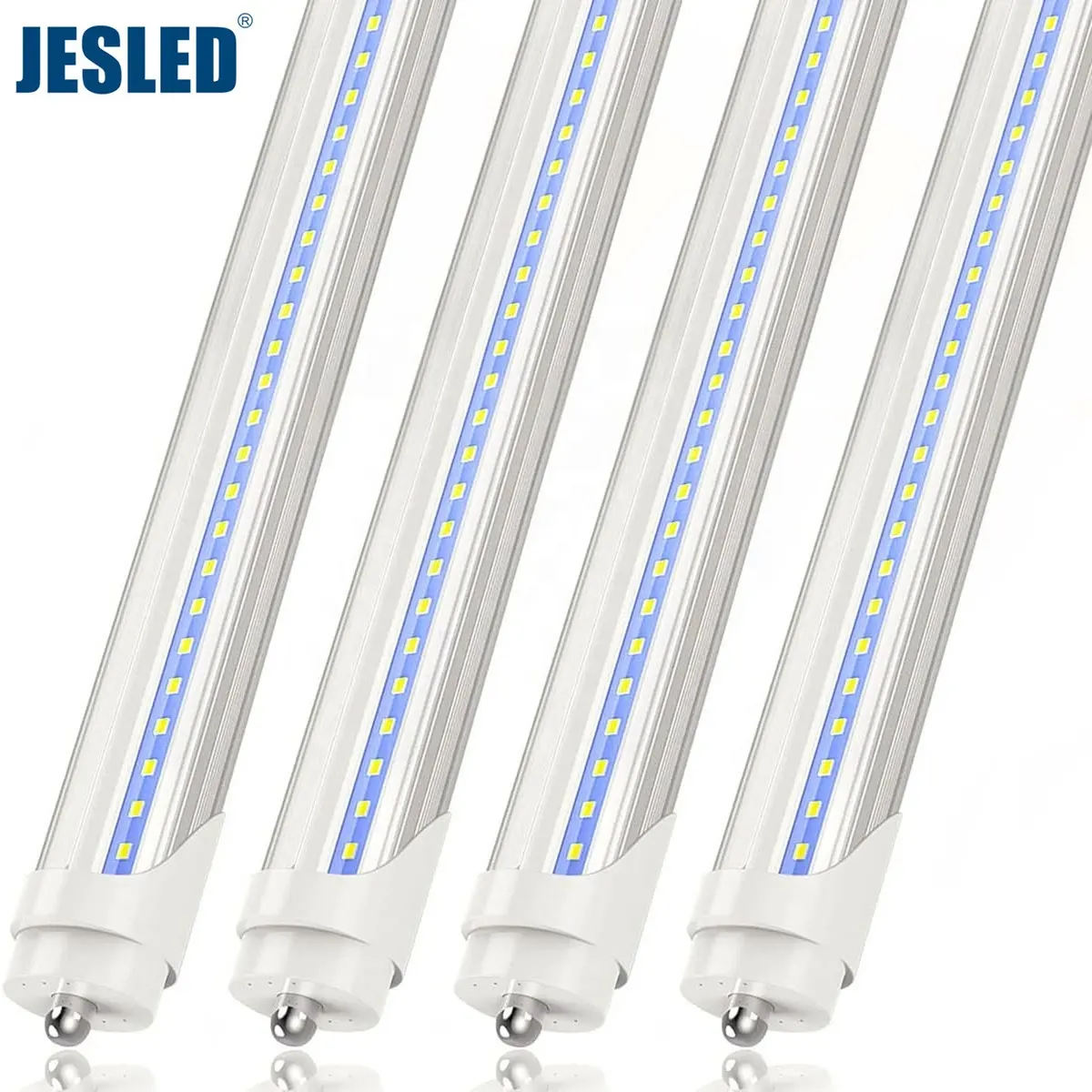 JESLED T8 T10 T12 Luces de tubo LED Dual-End Powered Remove Ballast Type B Bombillas 8FT FA8 45W Super Bright Clear Cover ETL Listed