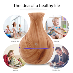 130ml USB elektrikli aromalı uçucu yağ difüzör ultrasonik hava nemlendirici ahşap tahıl LED ışıkları Aroma YAYICI ev için - Product Image 3